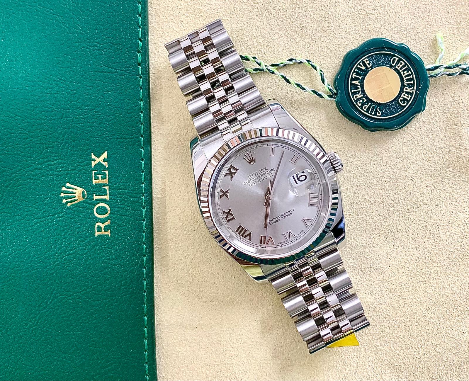 Rolex DATEJUST Argento 31mm Numeri Romani